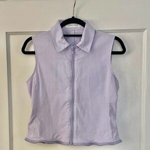 Miu Miu Y2K Lavender Zip-Front Sleeveless Shirt